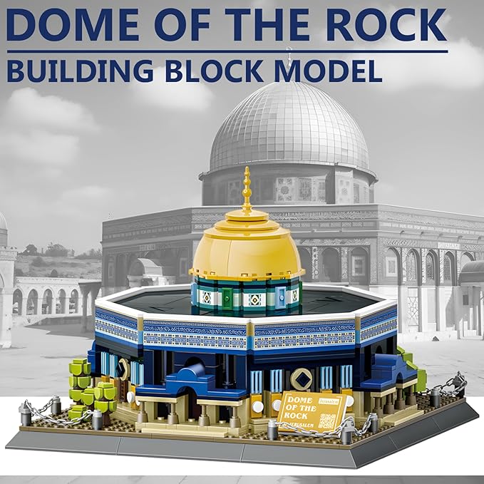 Dome of The Rock Building Blocks Set Islamic Architectural Model Bricks Toys for Kids Muslim Gifts for Kids Adult 983 Pieces