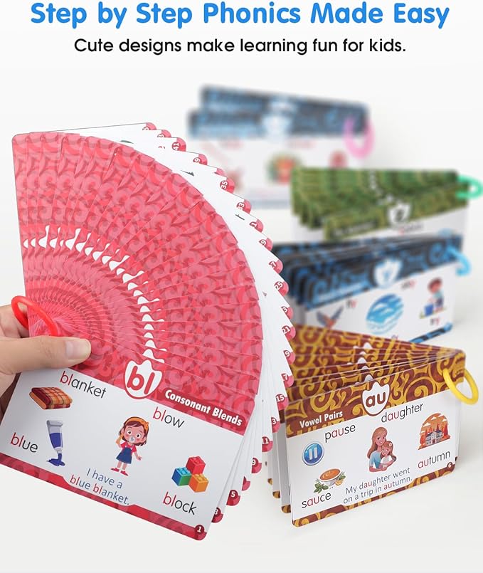 Phonics Talking Flash Cards with Reader Dog, Learn to Read with 148 Pages, 148 Sentences, 592 Words & 90 Stickers, Toddler Education Learning Toys for Kids Ages 3-8 Kindergarten 1st 2nd Grade
