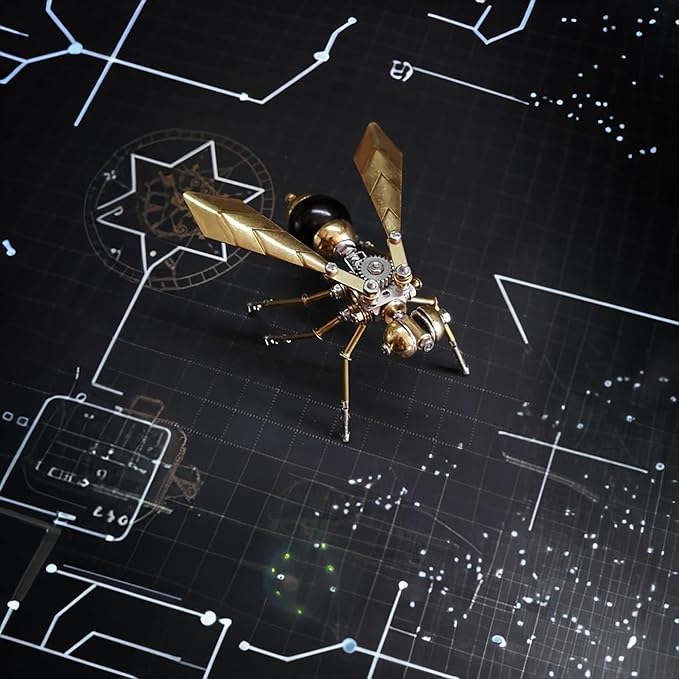 3D Metal Insect Hornet Model Kit, Steampunk Bug Mechanical 3D Puzzle Assembly,DIY Pprojects Metal Building Hobby Kits,Making Kit Arts and Crafts Cool for Birthday(Hornet)