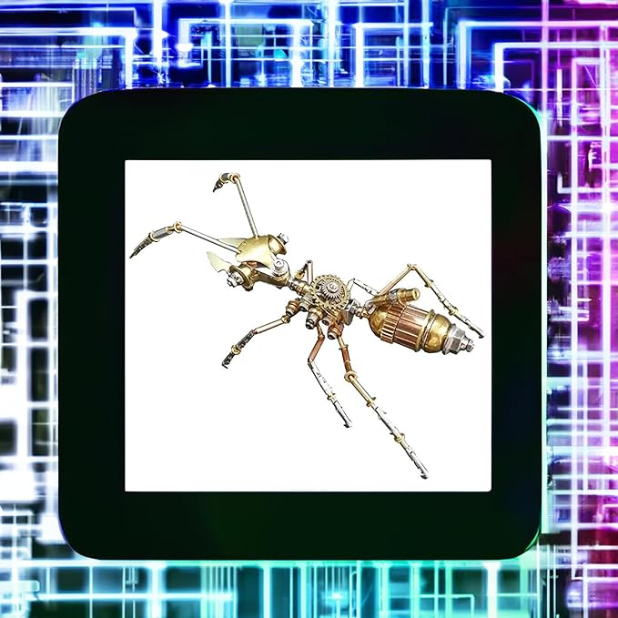 3D Steampunk Metal Insect Bug Mechanical Sculpture Insect Puzzle Ant Model Engineering Puzzle DIY Projects for Birthday Present,Funny (Ant)