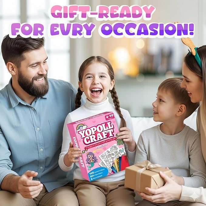 Foil Art Craft Kits for Kids, Mess-Free DIY Creative Activity Set, Fun Arts and Crafts Toys for Boys & Girls, Peel & Press Foil Art Kit for Kids, Travel Toy and Birthday Gift (Princess)