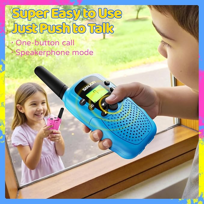 Walkie Talkies for Kids Rechargeable, 2000 mAH Last 3-4 Days 2 Way Radios Toys for 3-12 Year Old Boys Girls to Outside, Camping, Hiking Christmas Birthday Holiday Stocking Stuffers Presents