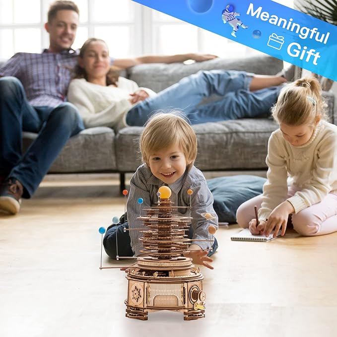 ROKR 3D Wooden Puzzles for Adults Huge Orrery Model - Toy Building Set Mechanical Puzzles 8 Orbiting Planets Unique Gifts for Men and Women
