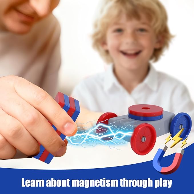 NewFamily Physical Magnetic Science Kits for Kids，Introduction to Magnetic Physics Explore The World of Magnetic Physics Through 12 Small Devices