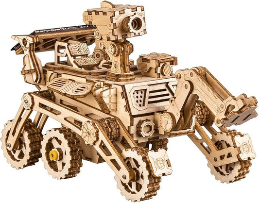 ROKR Assemble Solar Energy Powered Cars-Moveable 3D Wooden Puzzle Toys-Funny Teaching Educational-Home Deco-Model Building Sets-Best Christmas,Birthday Gift for Adult (Curiosity Rover)