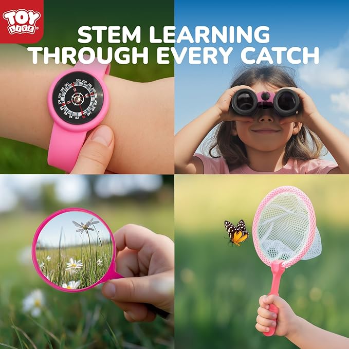 TOY Life Kids Explorer Kit with Bug Catcher for Kids, Bug Catching Kit with Bug Toys, Kid Safari Vest & Hat, Compass, Binoculars, Magnifying Glass, Educational Outdoor Toys Girls Kid Adventure Kit