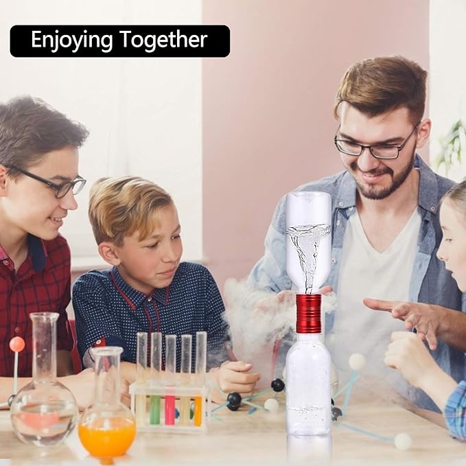Tornado Maker, Weather Toys, Ultra-Light Aluminum Connecting Tube, Including 2 Empty Bottles, Watertight Tornado Toy, Suitable for Kids' Science Experiments (Golden)