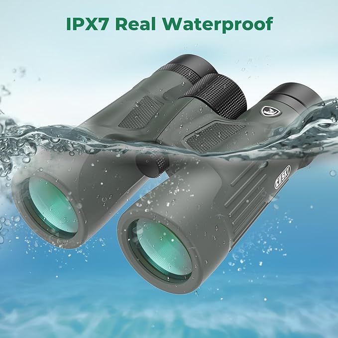 Gosky 10X42 HD Binoculars for Adults with Phone Adapter, High Power Binoculars with BAK4 Prism and FMC Lens, Waterproof Binocular for Bird Watching Hunting Traveling Outdoor Sports