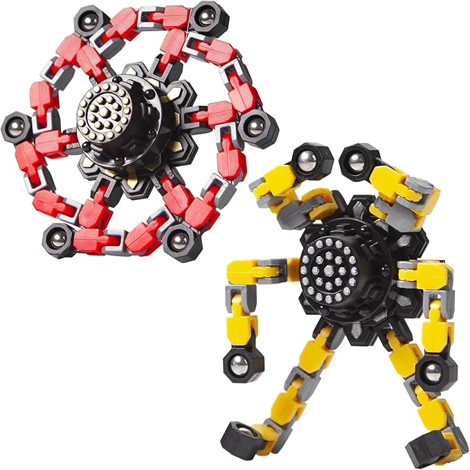 Stocking Stuffers Gifts for Grandkids Transformable Fidget Spinners for Kids and Adults Stress Relief Sensory Fidget Toys for Boys Age 8-13 Teen Girls Kids Toys2 Pcs