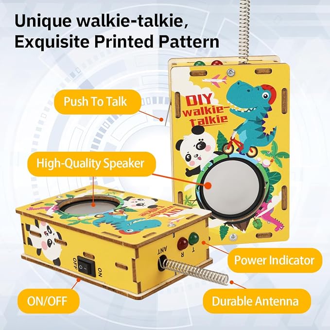 Science Kits for Kids Age 8-12, DIY Electronic Walkie-Talkie Stem Toys for Boys Age 8-12, Engineering STEM Kits for Kids Age 12-14, Gift for Boys&Girls