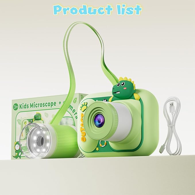 Microscope for Kids Handheld Mini Portable Digital Rechargeable 1000X with 2.4 Screen 1080P 3 in 1 Microscope Photography Recording Edu Gift Age 4-6 8-12 Children Students