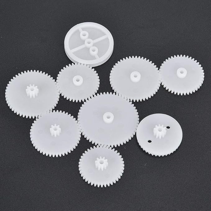 Marhynchus 75pcs Plastic Gear Belt Pulley Shaft Sleeve Set DIY Robot Parts DIY Toy Components DIY Project Kit for Motor Toy