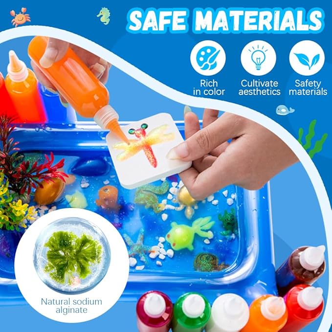 Magic Water Gel Toy Kit, 2026 Upgraded Aqua Fairy Water Gel Kit, Handmade Magic Fairy Waters Gels Set, DIY Magics Waters Gels Kits, Christmas Birthday Gifts Crafts Art DIY Kits (60ml - 12Color)