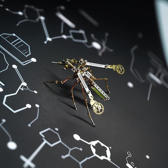 Mechanical 3D Steampunk Metal Puzzle Insects Mosquito Model Personalized Gifts Mind Relaxation Building Project Cool for Birthday (Mosquito)