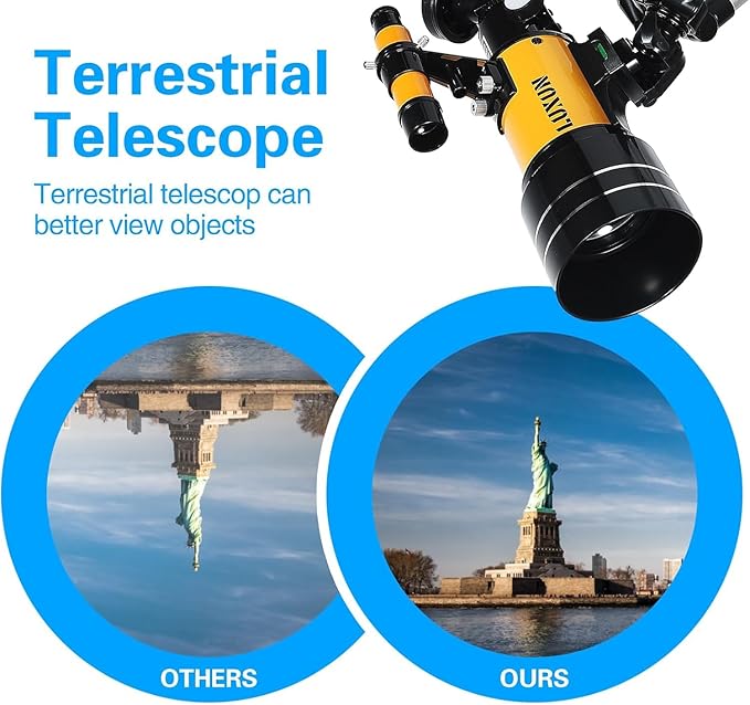 Telescope,70mm Astronomical Refracting Telescope with Phone Adapter for Astronomy Beginners,with Multilayer Broadband Coating,Adjustable Tripod and Finderscope