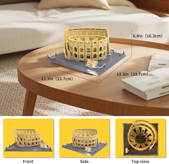 Architecture Roman Colosseum Building Blocks Sets Roman Coliseum Model Building Kits Famous Landmark Toys Gift for Adults Kids Teens 1756 PCS