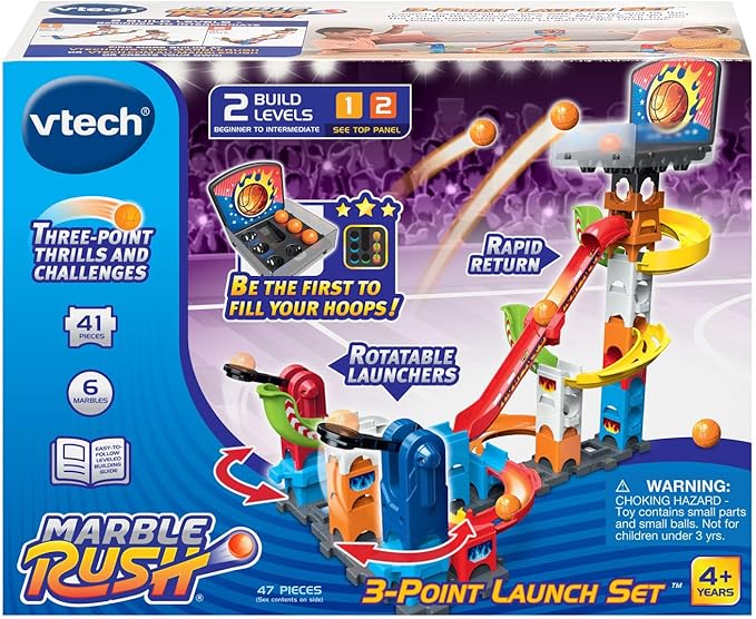 VTech Marble Rush 3-Point Launch Set with Mini Basketball Hoop