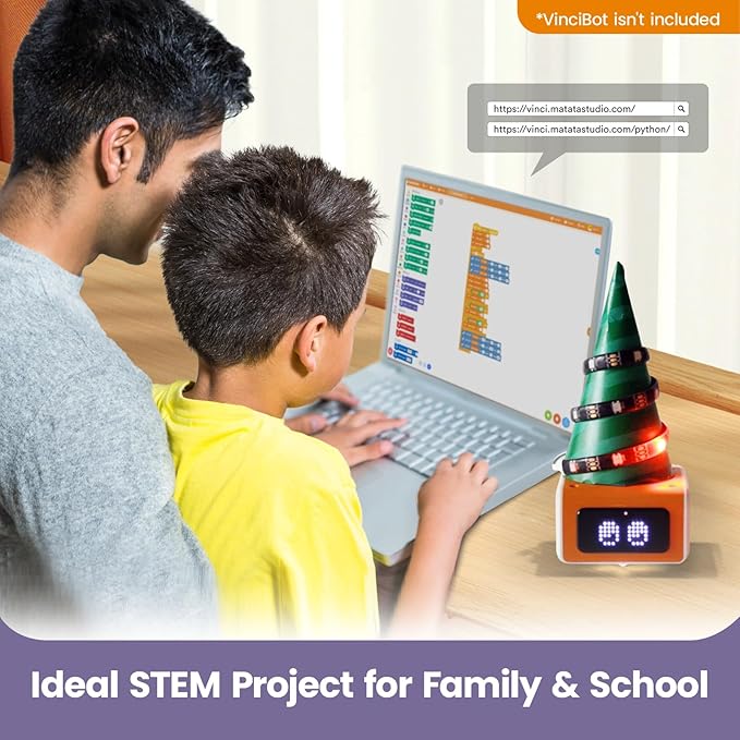 Inventor Kit for VinciBot Coding Robot, Electronic STEM Kit with programmable Module to Learn Programmable Electronic Projects for School Classroom Kids Ages 8+