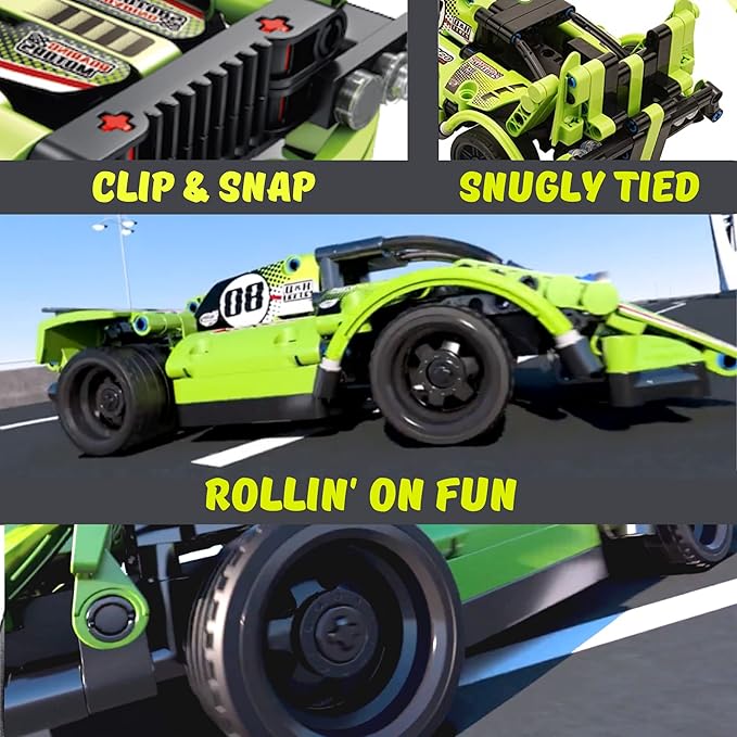 Remote Control Car Building Toys for Age 8-13 Fun STEM Toys for Kids 2 in 1 Model Car Kit to Build Educational Engineering Building Blocks Set Birthday Gift for 7 8 9 10+ Year Old Boys