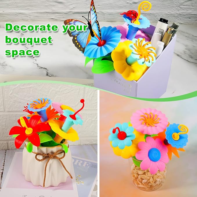 Toys Gifts for 2 3 4 5 6 Years Old Toddler Girls Boys, 156 PCS Insect Flower Garden Building Educational STEM Learning Pretend Play Gardening Set, Christmas Birthday Gifts for Preschool Kids Age 2+