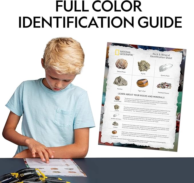 National Geographic Kids Rock Collection – 1.25 lb. Assorted Rocks, Minerals & Gemstones Plus 50 Cool Rocks & Minerals to Share, STEM Earth Science Kit for The Classroom, Homeschool & More