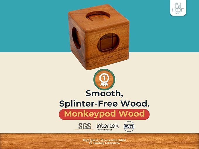BSIRI Soma Puzzle Cube Wooden Toy Brain Teaser Desk Board Games Adults Master Block Christmas Mind Magic Benders Wood Hand Cube Family Teens Boy Classic