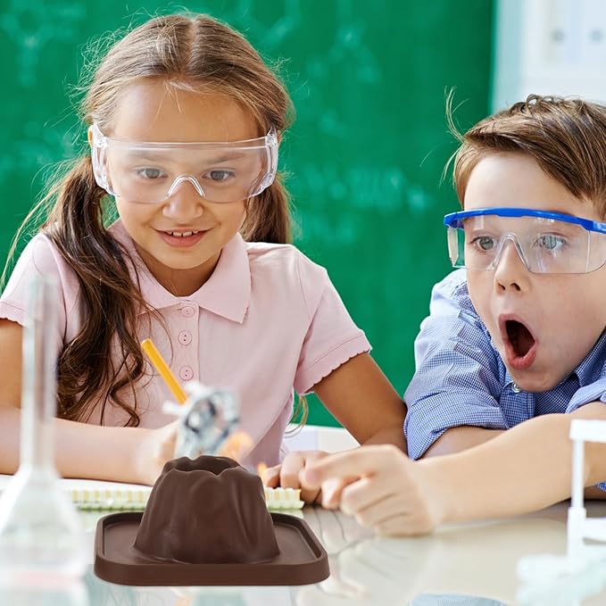 5Pcs Volcano Eruption Model Science Kit for Kids, DIY Volcanic Experiment Prop, Coffee Plastic Volcano Toy for Teaching, Stem Preschool Sandbox Landscape Model