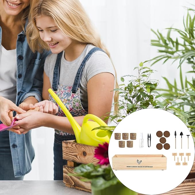 Indoor Tree Planting Kit Bonsai Starter Set with Pots, Nutritional Soil Discs & Tools Gardening Women Men Mom Dad Beginner Grow Guide Included