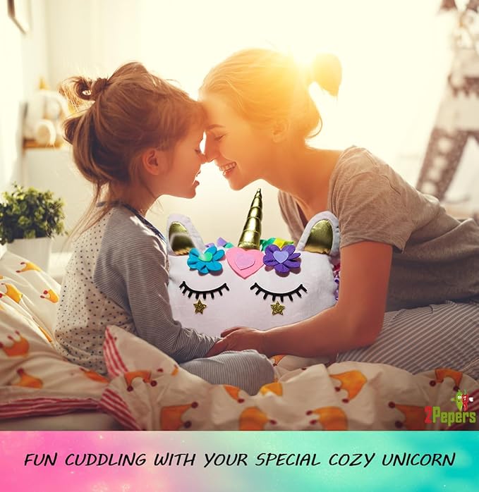Make Your Own Unicorn Pillow Kit Arts and Crafts for Girls Age 4 5 6 7 8-12 Years Old (No Sew) DIY kit for Kids, DIY Unicorn Craft Supplies Plush Toy Stuffed Pillow, Kids Craft Project Gifts for Girls