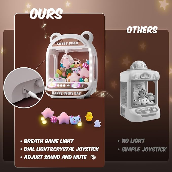Skirfy Claws Machines for Kids,Unicorns Toys for Girls Age 6+,Mini Vending Machines with Squishyes Fidgets Toys,Candy Dispenser Machines,Claws Game, Thanksgiving Birthday Gifts