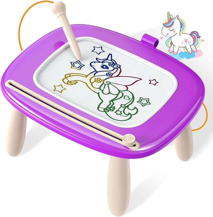 Doodle Board for Toddler Toys Age 1-3, Magnetic Writing Board, Preschool Learning and Educational Toys for 1 2 3 Years Old Girl Boy Gift for Birthday -Purple