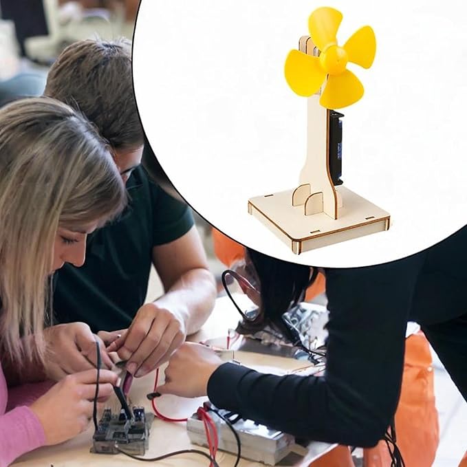 DIY Fan Material Kit Toy Educational Toy Physics Assemble Fan Model Assembly Science Small Experiment Set for Boys Girls Kids