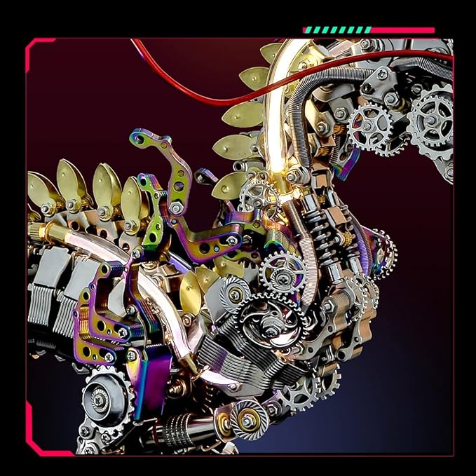 3D Metal Puzzle - Large Chinese Dragon Model Kit - Mechanical Metal Jigsaw- DIY Desk Ornament - Assembly Dinosaur Crafts Brain Teaser - Perfect for Adults