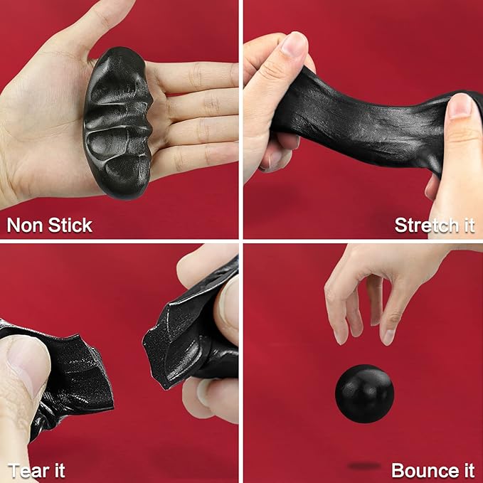 Magnetic Slime Putty, Magnetic Space Putty Slime with Upgraded Magnet Toys for Kids Adults, Fidget Toy Stress Reliever Puddy for Christmas Stocking Stuffers Birthday Gifts(2 Pack,Black&Silver)
