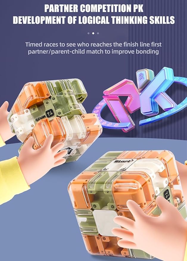 Large Labyrinth 3D Puzzles Maze Cube, Engaging Brain Teaser Toy, Spatial Awareness Brain Training Toy for Stress Relief & Logic Development, Educational Focus Game Gift for Adults Teens