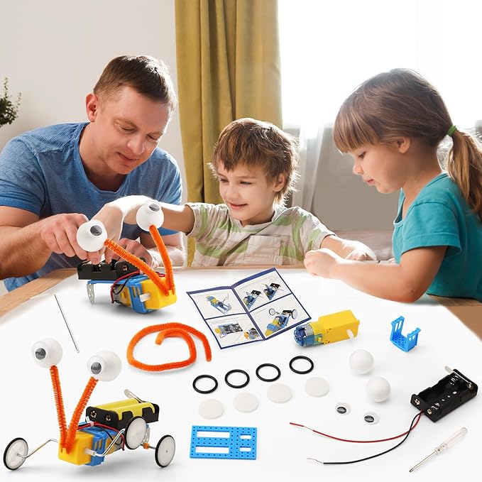 4 Set Bulk Robot Kits for Kids 8-12, STEM Crafts Robotics Science Projects STEM Toys for Boys Girls, Electronics Building Craft Kit Classroom Activities 1st 2nd 3rd Grade 8 9 10 11 12 Year Old