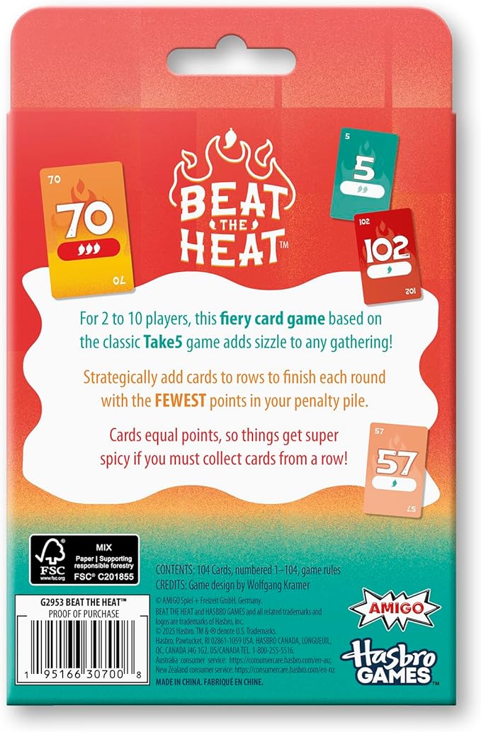 Beat The Heat Game | Family Party Card Game for Kids and Adults | Ages 8+ | 2 to 10 Players | 20 Mins. | Easy to Learn Strategy Card Games for Groups | Christmas Stocking Stuffers