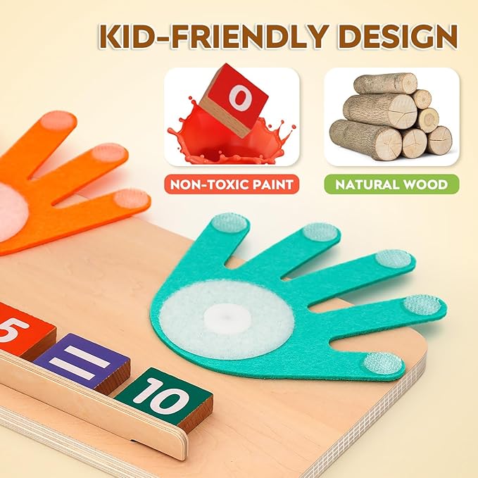 Preschool Learning Toys for Toddlers 2-4, Educational Math Manipulatives Number Counting Blocks for Kids, Montessori Toys for 3-5 Year Old Boys Girls Birthday Gifts