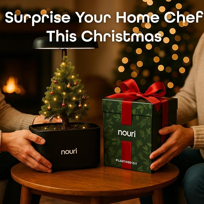 Nouri 5 pod APP Smart Garden for Home Cooks | w/Heirloom Basil | Hydroponics Growing System | LED Grow Lights | Indoor Herb Garden Kit | Herb Growing Kit Indoors for Plant Lovers, Gardeners, Kitchen