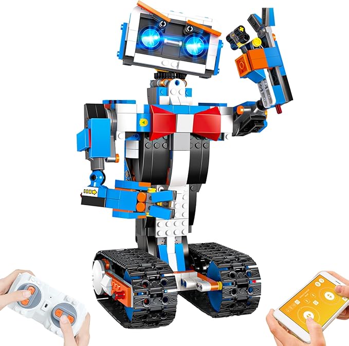 STEM Robot Building Toys for Kids, Momspeace Robotics Science Toy for Boys Age 8-12, App & Remote Control Robot, Rechargeable Learning Toy for Boys & Girls Perfect Birthday 635pcs