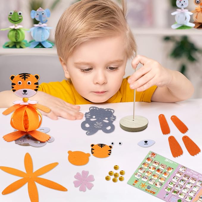 Coola Craft Kits for Kids Felt Animal Toddler Craft - 6Pack Art and Craft DIY Early Educational Toys Suitable Need Best Gift for Kids Age 3-6,7,8,9
