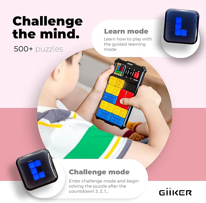 GiiKER Super Slide Puzzle Games, Original 500+ Challenges Brain Teaser Puzzle, Toys for Kids Teens, Travel Games Birthday Stocking Stuffers for Boys Girls, Activities for Road Trips