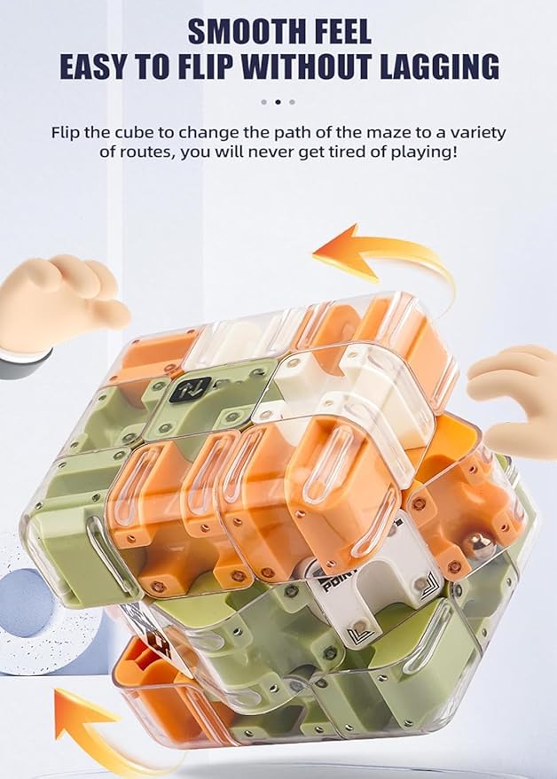 Large Labyrinth 3D Puzzles Maze Cube, Engaging Brain Teaser Toy, Spatial Awareness Brain Training Toy for Stress Relief & Logic Development, Educational Focus Game Gift for Adults Teens