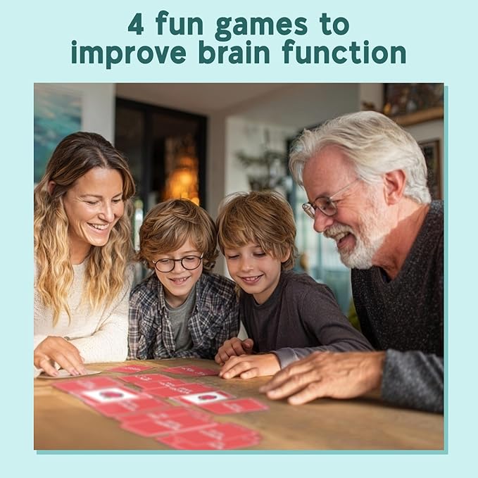 The Ultimate Brain Games Bundle, 4-in-1 Games for Kids and Adults to Improve Brain Function, Including Puzzles, Memory and Word Challenges