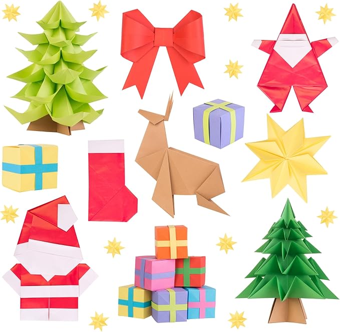 Pigipigi Kids Craft Origami Paper Kit for Kids Ages 5-8 8-12, with Guiding Book, 208 Sheets DIY Art and Crafts Supplies, Colorful Folding Papers Set Projects Gifts Activity for Boy Girl Toys(Cartoon)