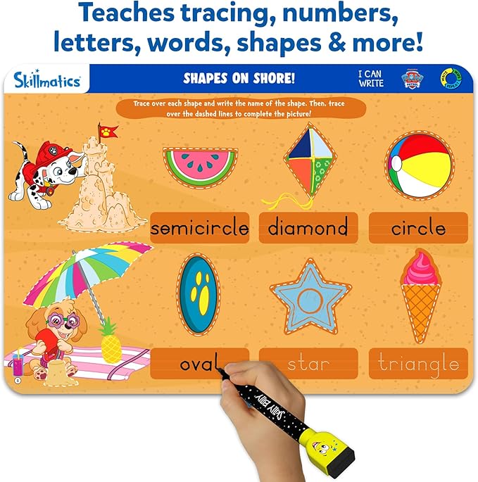Skillmatics I Can Write PAW Patrol - Reusable Preschool Learning Activities, Educational Toy and Game, Back to School Supplies, Gifts for Students, Kids, Toddlers Ages 3, 4, 5, 6
