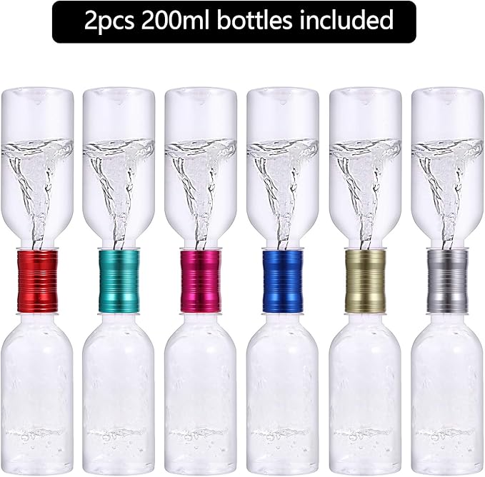 Tornado Maker, Weather Toys, Ultra-Light Aluminum Connecting Tube, Including 2 Empty Bottles, Watertight Tornado Toy, Suitable for Kids' Science Experiments (Blue)