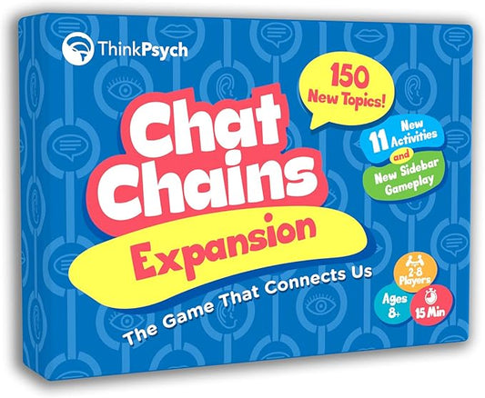 ThinkPsych Chat Chains Expansion Pack | Social Skills Games | Therapy Games for Teens and Kids | Ages 8-99 | Therapy Conversation Cards | 15 Mins Playtime