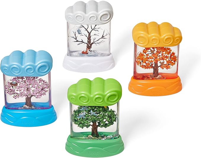 hand2mind Changing Seasons Sensory Tubes, Quiet Fidget Toys for Kids 3-5, Toddler Science Weather Toys, Calm Down Corner Supplies, Preschool Classroom Must Haves