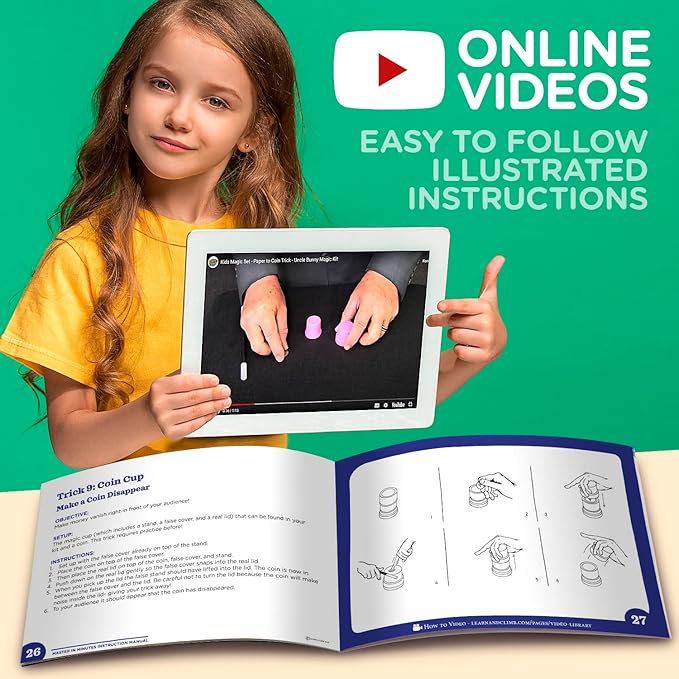 Learn & Climb Mega Magic Kit for Kids - Perform 100's of Today's Most Exciting Tricks - Magic Set with Tutorial Videos for Kids Ages 6-8, 8-10, 10-12